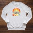 Retro Open Book Rainbow Reading Graphic Raglan Sleeve Sweatshirt Heather Mustard