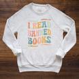 Retro I Read Banned Books Shirt Raglan Sleeve Sweatshirt Heather Mustard
