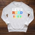 Retro Reading Teacher Book Lover Let's Read Raglan Sleeve Sweatshirt Heather Mustard