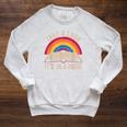 Retro Vintage Rainbow Take a Look It’s In a Book Reading Raglan Sleeve Sweatshirt Heather Mustard