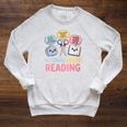 Rock Paper Scissors Nothing Beats Reading Book Lover Raglan Sleeve Sweatshirt Heather Mustard