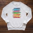 RtY Book Colorful Art Painting Graphic Motif Book Small Raglan Sleeve Sweatshirt Heather Mustard