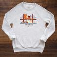 San Francisco Big Cat Reading Book Golden Gate Bridge Raglan Sleeve Sweatshirt Heather Mustard San Francisco Big Cat Reading Book Golden Gate Bridge Raglan Sleeve Sweatshirt Heather Mustard