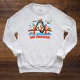 San Francisco Cat Golden Gate Bridge Book Lover Premium Tri-Blend Raglan Sleeve Sweatshirt Heather Mustard