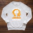 This Is My Scary Librarian Halloween Book Lover Scary Reader Raglan Sleeve Sweatshirt Heather Mustard