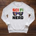 Sci Fi Nerd Science Fiction Book Movie Fan Raglan Sleeve Sweatshirt Heather Mustard