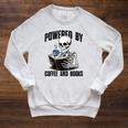 Skeleton Reading Book With Coffee Raglan Sleeve Sweatshirt Heather Mustard