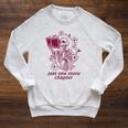 Skeleton Reading Book Just One More Chapter Raglan Sleeve Sweatshirt Heather Mustard Skeleton Reading Book Just One More Chapter Raglan Sleeve Sweatshirt Heather Mustard