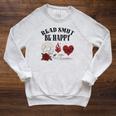 Smutt Book Merch Read Smut Be Happy Dark Romance Triggers Premium Tri-Blend Raglan Sleeve Sweatshirt Heather Mustard