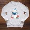 Snowman Reading Book Lover Librarian Reading Raglan Sleeve Sweatshirt Heather Mustard