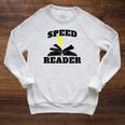 Speed Reader Book Lover Reading Raglan Sleeve Sweatshirt Heather Mustard