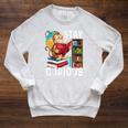 Stay Curious Monkey Reading Book Lover Bookworm Raglan Sleeve Sweatshirt Heather Mustard