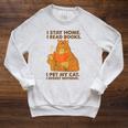 I Stay Home I Read Books I Pet My Cat I Regret Nothing Women Raglan Sleeve Sweatshirt Heather Mustard
