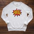 Super Grandfather Comic Book Hero Tshirt Super Papaw Raglan Sleeve Sweatshirt Heather Mustard
