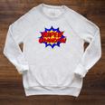 Super Grandpa Comic Book Style Superhero Raglan Sleeve Sweatshirt Heather Mustard