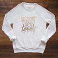 Support Your Local Library Death Metal And Hardcore Book Raglan Sleeve Sweatshirt Heather Mustard