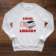 Support Your Local Library Guinea Pig Book Reader Raglan Sleeve Sweatshirt Heather Mustard