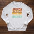 I Survived Reading Banned Books Bookaholic Book Lovers Raglan Sleeve Sweatshirt Heather Mustard