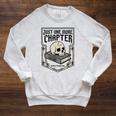 Tales Of The Macabre Skull Book Gothic Books Reading Lover Raglan Sleeve Sweatshirt Heather Mustard