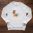 That's What I Do I Pet Cats I Read Books And I Forget Things Raglan Sleeve Sweatshirt Heather Mustard