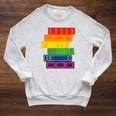 Threadless Grey Sky Chai Rainbow Book Pride Stack Graphic Raglan Sleeve Sweatshirt Heather Mustard