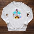 Tie-Dye Messy Bun Skull I Like My Books Spicy & My Coffee Raglan Sleeve Sweatshirt Heather Mustard