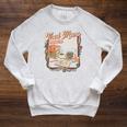 Tired Moms Book Club Retro Reading Lover Moms Raglan Sleeve Sweatshirt Heather Mustard