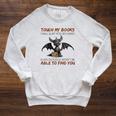 Touch My Books I Will Slap You So Hard Even Google Dragon Raglan Sleeve Sweatshirt Heather Mustard