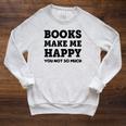 Trendy Books Make Me Happy Attitude Humour Raglan Sleeve Sweatshirt Heather Mustard