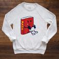 Trendy Graphic Math Book Gamer Homework Break Raglan Sleeve Sweatshirt Heather Mustard