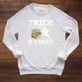 Trick Or Read Halloween Books Halloween Read Trick Or Read Raglan Sleeve Sweatshirt Heather Mustard