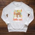 Tropical Zoo Animal Books Reading Sleeping Sloth Girl Raglan Sleeve Sweatshirt Heather Mustard