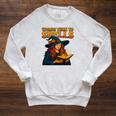 Words Turn To Spells Witchy Magic Book Aesthetic Raglan Sleeve Sweatshirt Heather Mustard