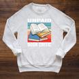 Unpaid Book Critic Book Reader Bookworm Vintage Raglan Sleeve Sweatshirt Heather Mustard