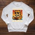 Vintage Cheetah Reading Book Wild About Reading Shirts Boys Raglan Sleeve Sweatshirt Heather Mustard