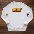 Vintage Comic Book Collector Reader Sound Effect Splat Raglan Sleeve Sweatshirt Heather Mustard