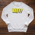 Vintage Comic Book Style Sound Effect Biff Raglan Sleeve Sweatshirt Heather Mustard