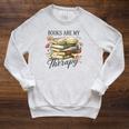 Vintage Floral Books Are My Therapy Book Lover Reading Raglan Sleeve Sweatshirt Heather Mustard Vintage Floral Books Are My Therapy Book Lover Reading Raglan Sleeve Sweatshirt Heather Mustard