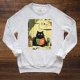 Vintage Japanese Cat Book Lovers Librarian Cat Dad Teacher Raglan Sleeve Sweatshirt Heather Mustard Vintage Japanese Cat Book Lovers Librarian Cat Dad Teacher Raglan Sleeve Sweatshirt Heather Mustard