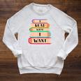 Vintage I Read What I Want Book Lovers Raglan Sleeve Sweatshirt Heather Mustard