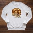 Vintage Style Maine Coon Cat Reading Books And Floofs Premium Tri-Blend Raglan Sleeve Sweatshirt Heather Mustard