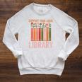 Vintage Support Your Local Library Book Readers Lovers Raglan Sleeve Sweatshirt Heather Mustard