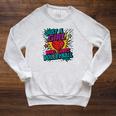Volleyball Comic Book Art Just a Girl Who Loves Volleyball Raglan Sleeve Sweatshirt Heather Mustard