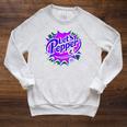 Volleyball Lets Pepper Retro Pop Comic Book Style Player Art Raglan Sleeve Sweatshirt Heather Mustard