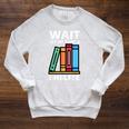 Wait Let Me Take A Shelfie Bookworm Book Pun Nerd Raglan Sleeve Sweatshirt Heather Mustard
