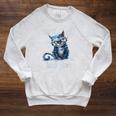 We'Re All Mad Here Cheshire Cat Alice Wonderland Book Kids Raglan Sleeve Sweatshirt Heather Mustard