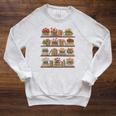 Whimsical Books And Blooms Raglan Sleeve Sweatshirt Heather Mustard