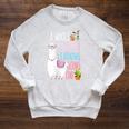 A Whole Llama Learning Going On Book Reading School Llama Raglan Sleeve Sweatshirt Heather Mustard