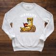 Wild Reader Cool Jaguar With Sunglasses Reading Book Kids Raglan Sleeve Sweatshirt Heather Mustard