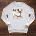 Wild About Reading Animals And Book Lovers Teacher Kids Raglan Sleeve Sweatshirt Heather Mustard